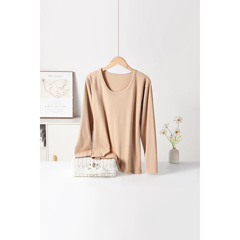 CAMISETA SEYS DAMA BAMBÚ CON POLAR 3503 DISEÑOS ACANALADO ANCHO TALLA UNICA S Y COLORES SURTIDOS LA DOCENA 