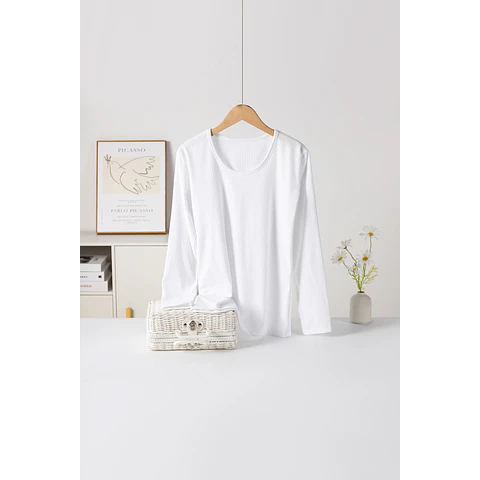 CAMISETA SEYS DAMA BAMBÚ CON POLAR 3503 DISEÑOS ACANALADO ANCHO TALLA UNICA M Y COLORES SURTIDOS LA DOCENA 