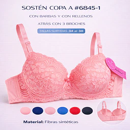 Sostén copa A tallas y colores surtidas la docena 