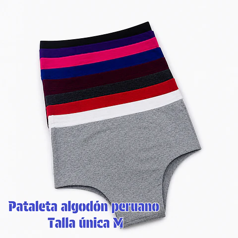 Pantaleta algodón 💯 peruano talla única M y colores surtidas la docena 