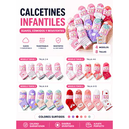 Calcetas niña térmicas con toallas y cobre talla única 6/8 años la docena 
