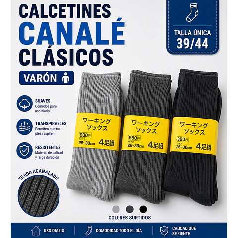 Calcetas oferta varón lana térmicas talla única la docena 
