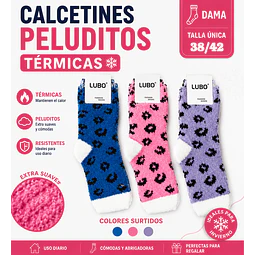 Calcetas oferta dama peluditos térmicas talla única la docena 