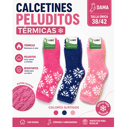 Calcetas oferta dama peluditos térmicas talla única la docena 
