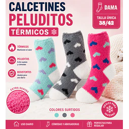 Calcetas oferta dama peluditos térmicas talla única la docena 