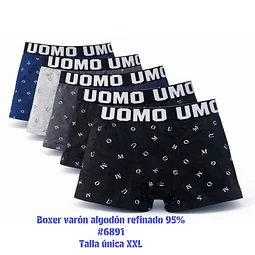 Boxer varón algodón 95% talla única XXL y colores surtidas la docena 