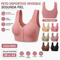 Peto deportivo invisible segunda piel sin barbas y con rellenos tallas y colores surtidas la docena 