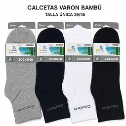 Calcetas bambú delgadas varón talla única 39/45 la docena 