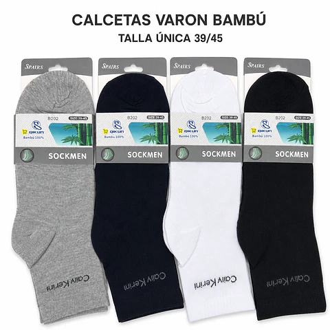 Calcetas bambú delgadas varón talla única 39/45 la docena 