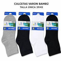 Calcetas bambú delgadas varón talla única 39/45 la docena