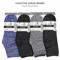 Calcetas bambú delgadas varón talla única 39/45 la docena