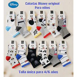 CALCETAS INFANTILES MARCA ORIGINAL DISNEY PARA NIÑO 4/6 AÑOS LA DOCENA 