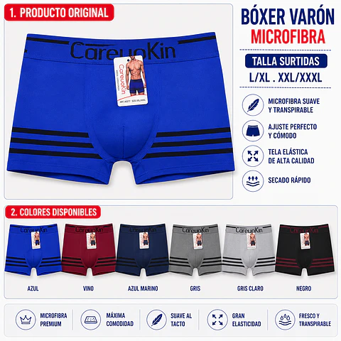 Boxer varón microfibra tallas y colores surtidas la docena 