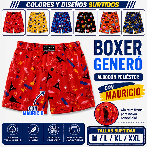 Boxer generó algodón poliéster tallas y colores surtidas la docena 