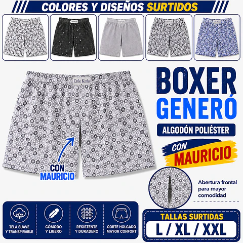 Boxer generó algodón poliéster tallas y colores surtidas la docena 