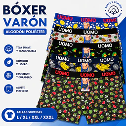 Boxer varón algodón poliéster tallas y colores surtidas la docena 