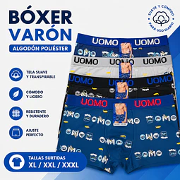 Boxer varón algodón poliéster tallas y colores surtidas la docena 