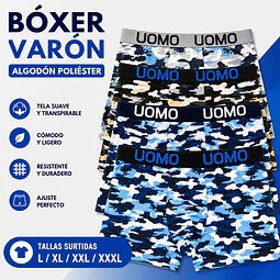 Boxer varón algodón poliéster tallas y colores surtidas la docena 
