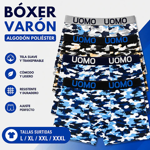 Boxer varón algodón poliéster tallas y colores surtidas la docena 