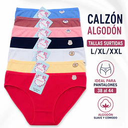 Calzón algodón tallas y colores surtidas la docena 