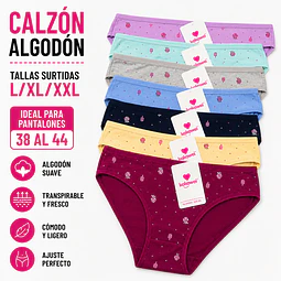 Calzón algodón tallas y colores surtidas la docena 