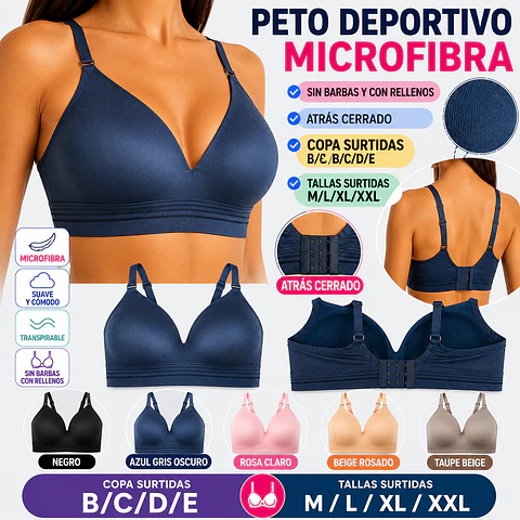 Peto deportivo microfibra sin barbas y con rellenos tallas especiales y colores surtidas la docena 