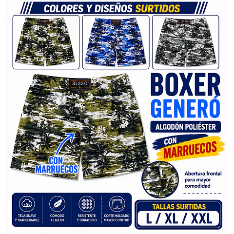 Boxer generó algodón poliéster tallas y colores surtidas la docena 