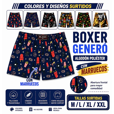 Boxer generó algodón poliéster tallas y colores surtidas la docena 