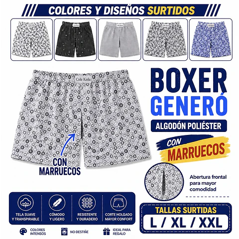 Boxer generó algodón poliéster tallas y colores surtidas la docena 