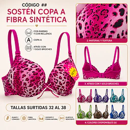Sostén copa A tallas y colores surtidas la docena 