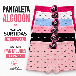 Pantaleta algodón tallas y colores surtidas la docena 