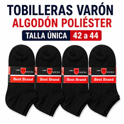 Tobilleras varón algodón poliéster talla única 42 al 44 la docena 