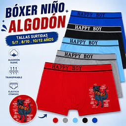 Boxer niño algodón tallas y colores surtidas la docena 