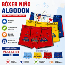Boxer niño algodón tallas y colores surtidas la docena 