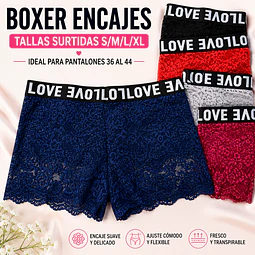 Pantaleta con encajes tallas y colores surtidas la docena 