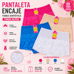 Pantaleta con encajes tallas y colores surtidas la docena 