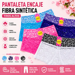 Pantaleta con encajes tallas y colores surtidas la docena 