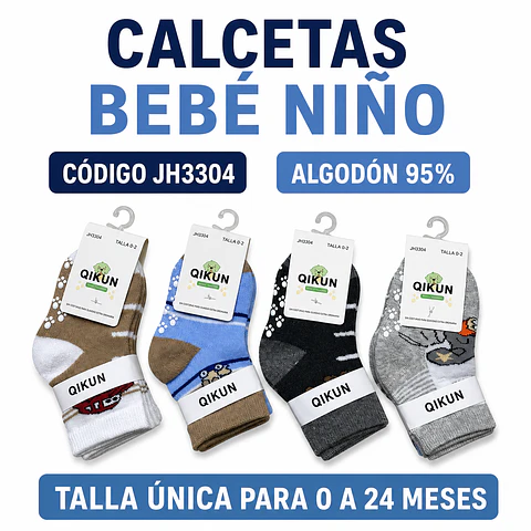 Calcetas bebé 0/24 meses con Alfombrilla antideslizante la docena 