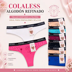Colaless algodón Banda elástica ancha tallas y colores surtidas la docena 