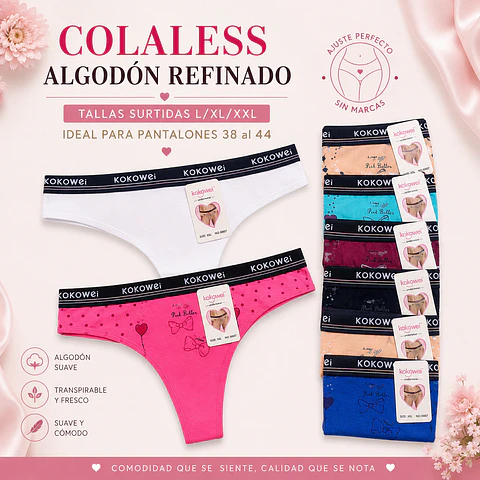 Colaless algodón Banda elástica ancha tallas y colores surtidas la docena 