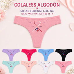 Colaless algodón tallas y colores surtidas la docena 