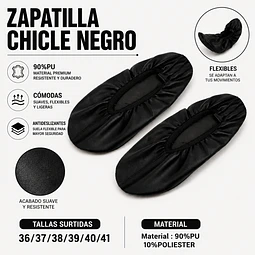 ZAPATILLA CHICLE NEGRO TALLAS SURTIDAS 36/37/38/39/40/41 LA DOCENA 