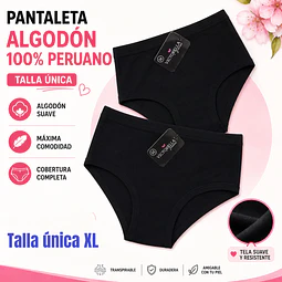 Pantaleta algodón 💯 peruano color Negro talla única XL la docena 