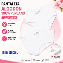 Pantaleta algodón 💯 peruano color Blanco talla única L la docena 