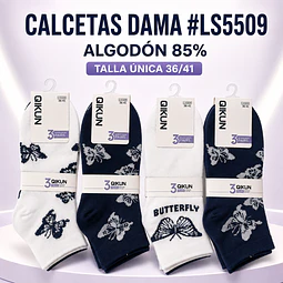 Calcetas dama #LS5509 talla única 36/41 la docena 