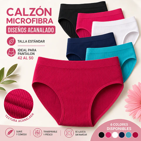 Calzón microfibra tallas y colores surtidas la docena 
