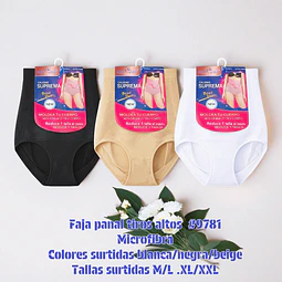 Faja panal tiros altos microfibra tallas y colores surtidas la docena 