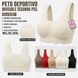 Peto deportivo invisible segunda piel copa B/C y tallas surtidas M/L/XL/XXL y colores surtidas la docena 