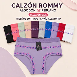 Calzón ROMMY algodón💯 peruano talla ÚNICA L y colores surtidas la docena 