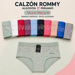 Calzón ROMMY algodón💯 peruano talla ÚNICA M y colores surtidas la docena 